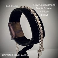 14kt Diamond Tennis Bracelet, ~1.40ctw, 8.8dwt