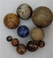 Antique clay marbles -Bennington?