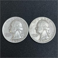 1957-D &1961 Washington Silver Quarters