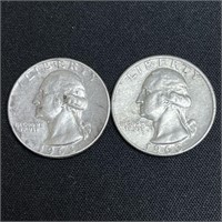1963-D &1963-D Washington Silver Quarters
