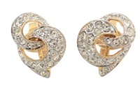 Nina Ricci Rhinestone Clip-On Earrings