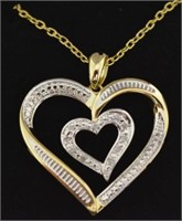 Diamond Double Heart Necklace