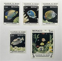 MONACO: 1985 Aquarium Fish Set #1481-1485 MNH