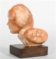 Two Headed Marble Sculpture
