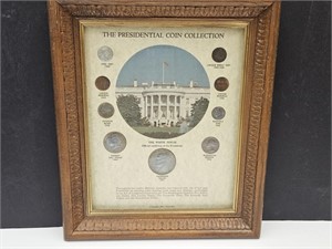 Framed Presidential Coin Collection