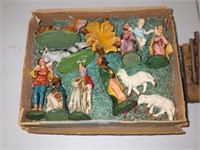 Vintage 12 Piece Italian Nativity & Manger