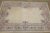 Cream Floral Area Rug (Needs Cleaning)