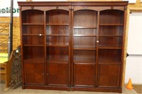 2 Wall Units with Glass/Wood Shelves & Doors