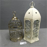 Metal Lantern & Bird Cage