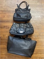 (3) Black Handbags
