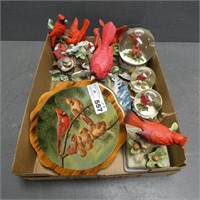 Ceramic Cardinals, Snow Globes, Plates, Etc