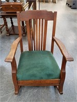 ANTIQUE ARTS & CRAFTS MISSION STYLE RICKING CHAIR