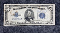 1934 A Silver Certificate Blue Seal $5 Bill