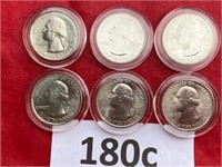 6) UNCIRCULATED STATE QUARTERS