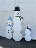 (3) Plywood Snowmen