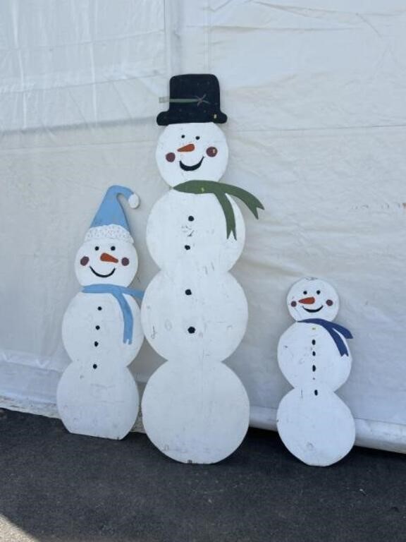 (3) Plywood Snowmen