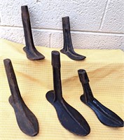 5 ANTIQUE SHOE COBBLERS FOOT INSERTS FOR STAND