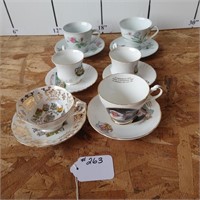 6 Sets Tea Cups & Saucers