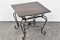 Wood Top Iron Legs Side Table