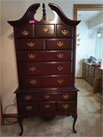 Cherry wood 7 drawer high boy with Queen Anne