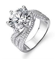 925S 5.0ct Moissanite Diamond Swirl Ring