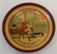 RARE CORBY'S OLD RYE WHISKY TIN TIP TRAY