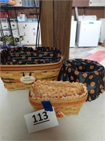 Lot of 3 Longaberger baskets