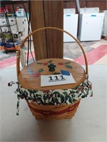 Longaberger basket with wood lid