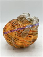 Hand Blown Art Glass Pumpkin Swirled