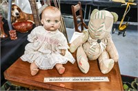 Antique Baby Doll & Vintage Hand Sewn Patchwork