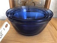 Anchor Blue Glass nesting bowls