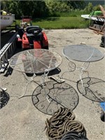 Pair of outdoor circular tables