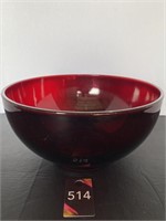 10" Dia Ruby Red Glass Bowl