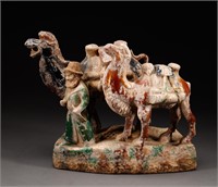 Three-color porcelain camel before Ming Dynasty