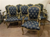 Set of 8 Louis XV Style Upholstered Armchairs