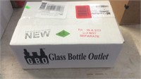 CASE OF SMALL GLASS BOTTLES