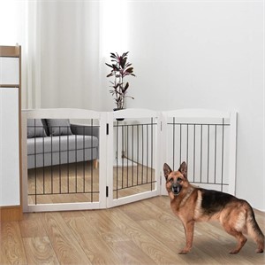ZJSF Freestanding Foldable Dog Gate for House