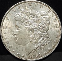 1887/6 Morgan Silver Dollar BU Rare Overdate