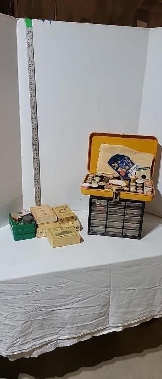 Sewing Supplies with Hardware Box