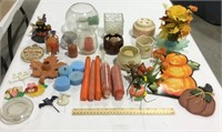 Decor lot w/ candles & holders