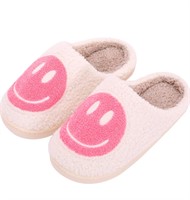 ($29) Qubuwalk Retro Happy Face Slippers, 38-39