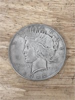 1922 Silver Peace dollar US coin