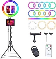 12" Selfie Ring Light with 63" Tripod Stand & 3