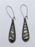 Sterling Silver Bali Dot Dangle Earrings