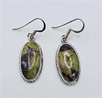 Sterling Silver Tasmanian Oval Stichtite Earrings