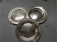 3 sterling silver plates, 9.3toz