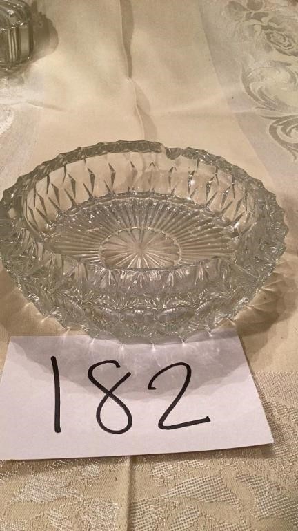 Heavy Lead Crystal Glass Ashtray. Vintage Anchor