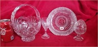Fostoria Crystal Plate. (CHIPPED), and Additional