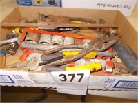 Sockets, Tin Snips, Crescent Wrench, Pliers,