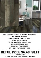Waterproof Click Lock Vinyl Flooring w/ Pad
